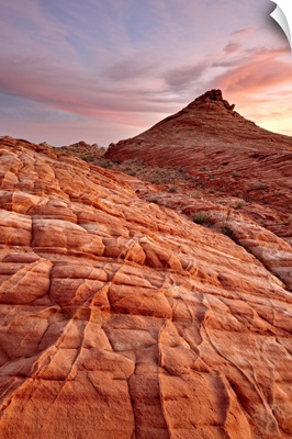 Wavy orange and white sandstone at sunrise, Valley Of Fire State Park, Nevada