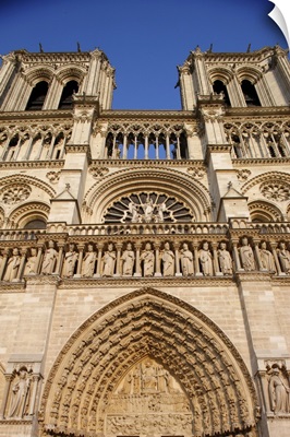 West Front, Notre Dame Cathedral, UNESCO World Heritage Site, Paris, France, Europe