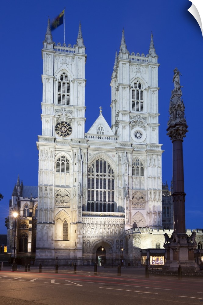 Westminster Abbey at night, Westminster, London, England, United Kingdom, Europe.