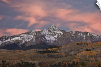 Wilson Peak at dawn in the fall, Uncompahgre National Forest, Colorado, USA