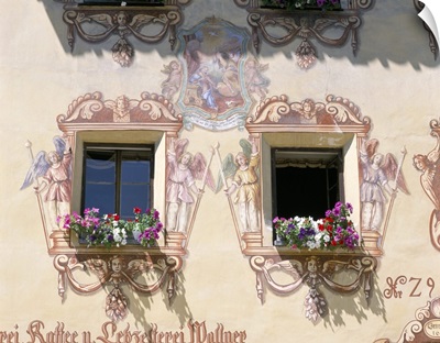 Window boxes and painted walls, St. Wolfgang, Austria
