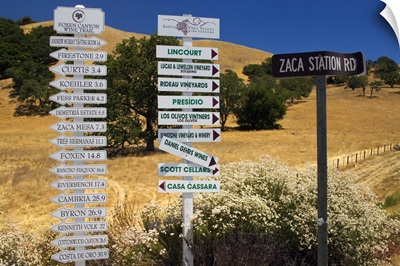 Winery Signs, Santa Ynez Valley, Santa Barbara County, Central California