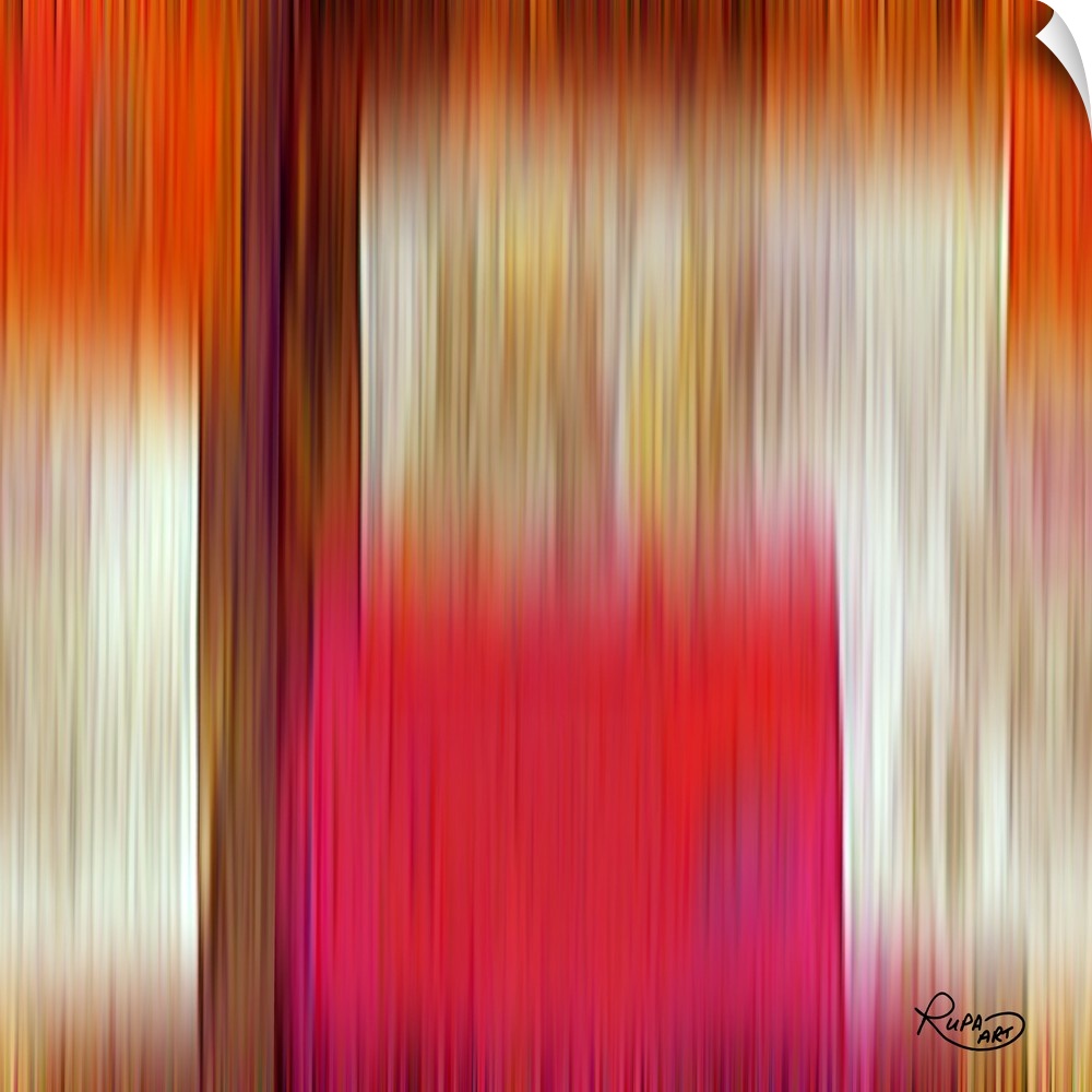 Vibrant abstract artwork in blurred vertical lines that fades to different colors.
