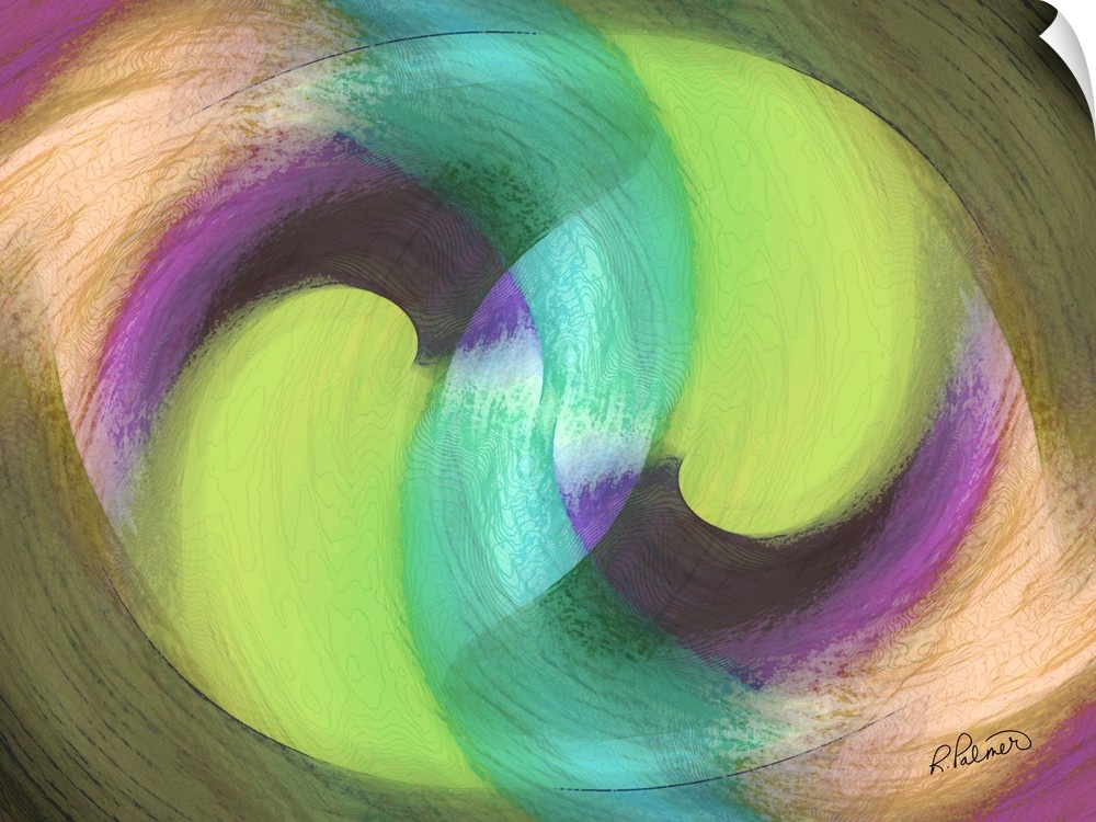 A horizontal image of varies shades of colors in textured swirls.