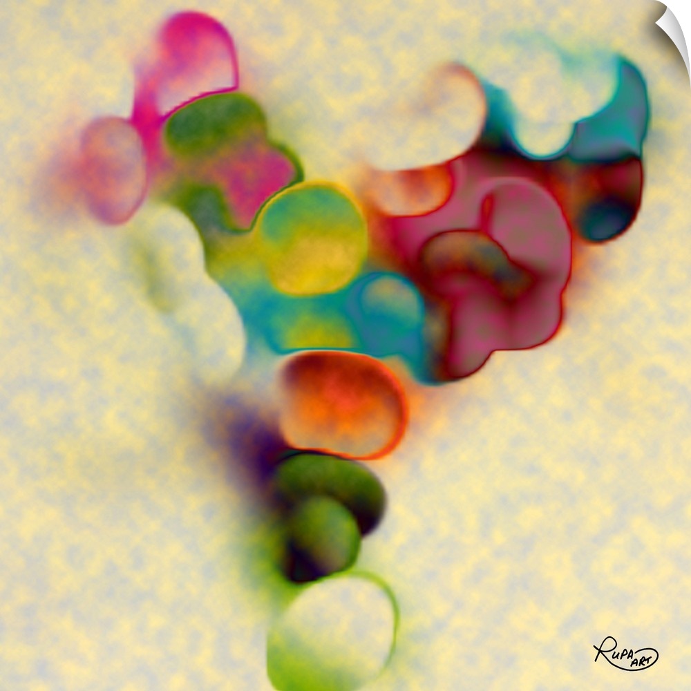 Square abstract art with dream-like puffs of color.