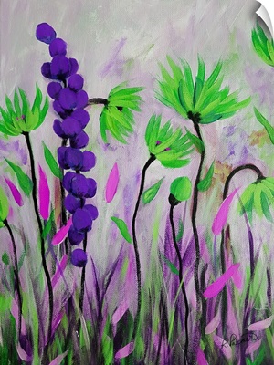 Purple Green Flowers II