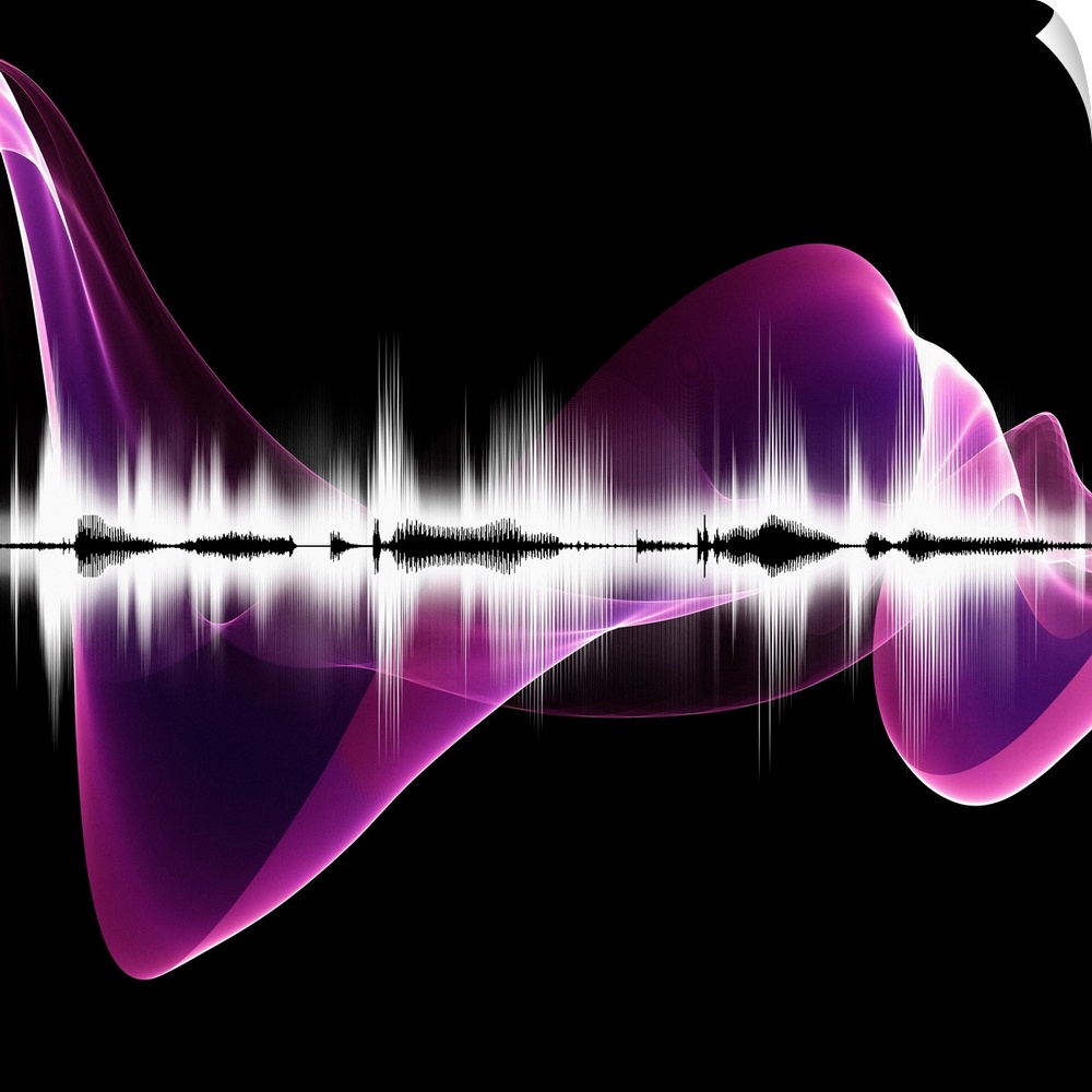 Abstract sound waves, illustration.