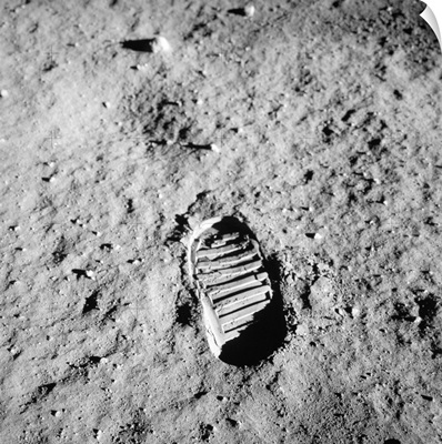 Apollo 11 Bootprint On Moon, 1969