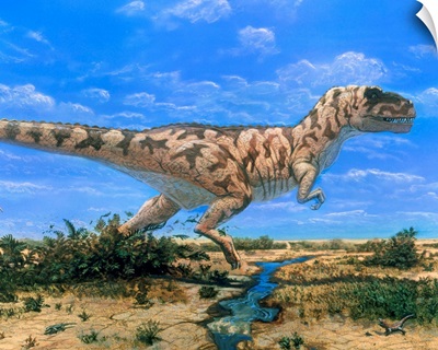 Artwork of a Tyrannosaurus rex dinosaur