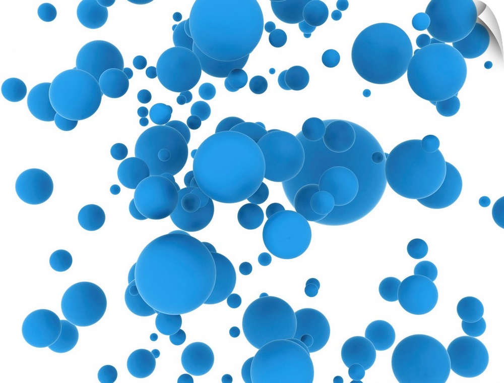 Blue spheres, illustration.