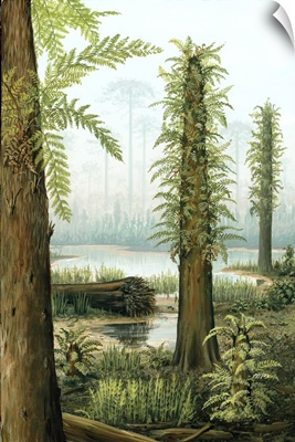 Cretaceous tree ferns, artwork