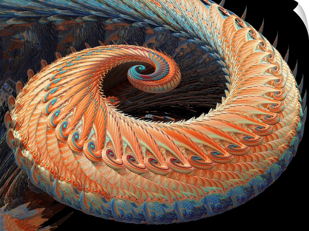 Dragon tail fractal, computer artwork.