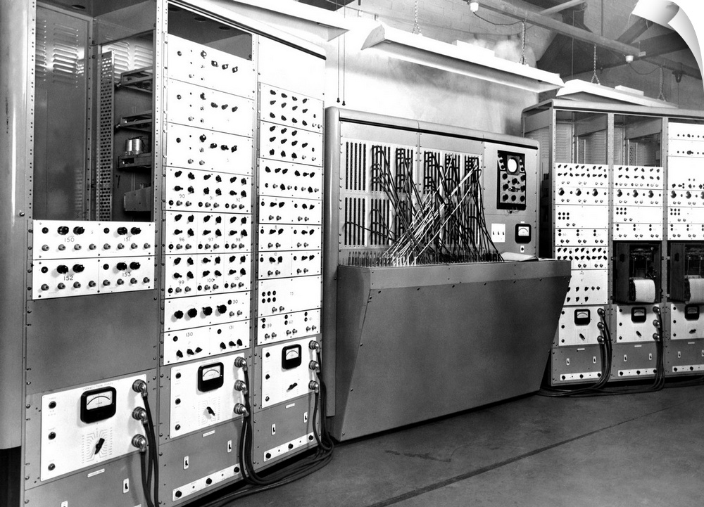 Electronic simulator. This is the enlarged version of this machine, which was an early form of computing hardware used to ...