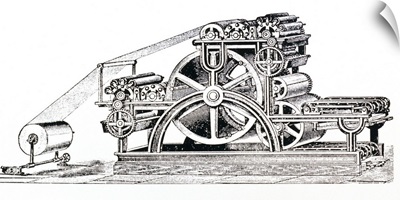 Engraving of the Bullock Rotary Press of 1865