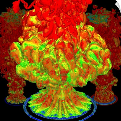 Fire plumes, computer simulation