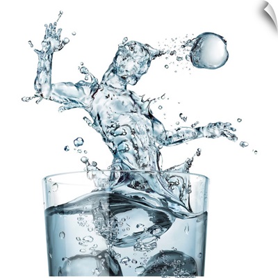 Glass Of Water And Splashes, Illustration