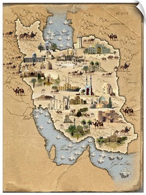 Iran, pictorial map