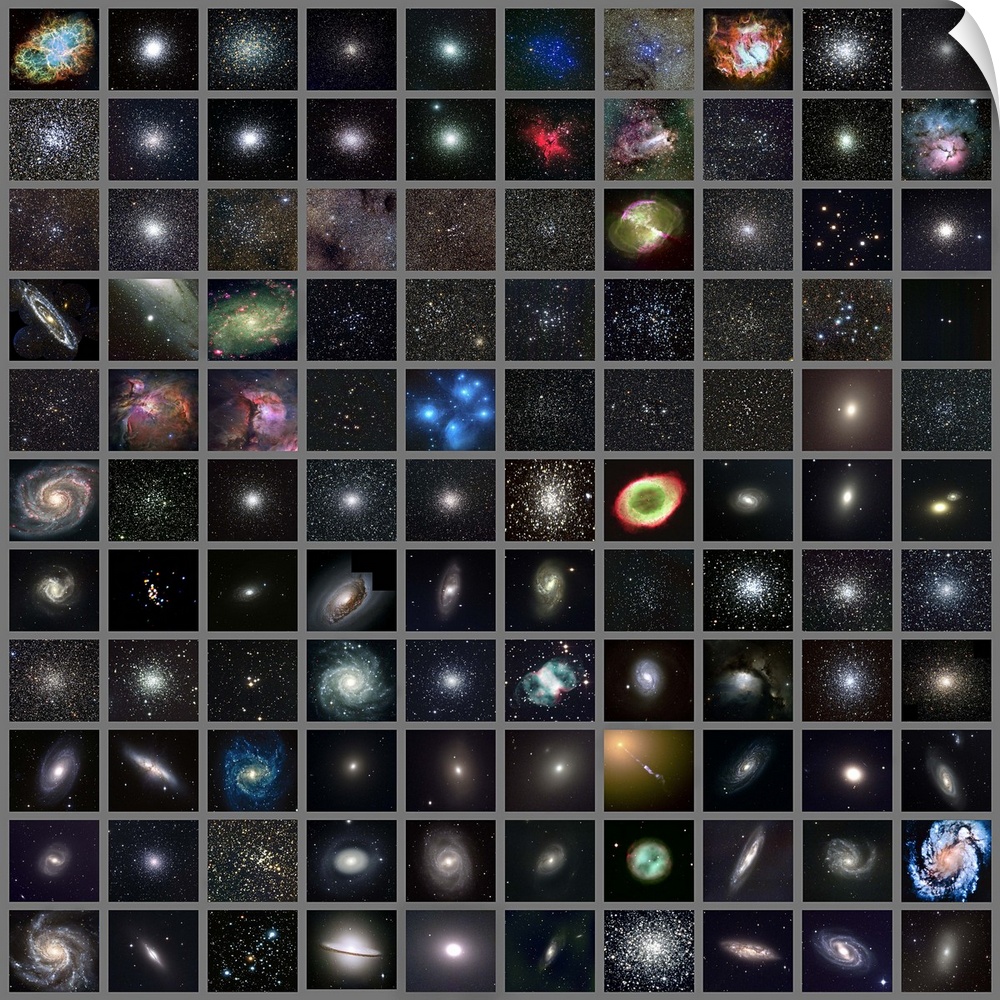 Messier objects. These 110 astronomical objects were catalogued by the French astronomer Charles Messier (1730-1817), a co...