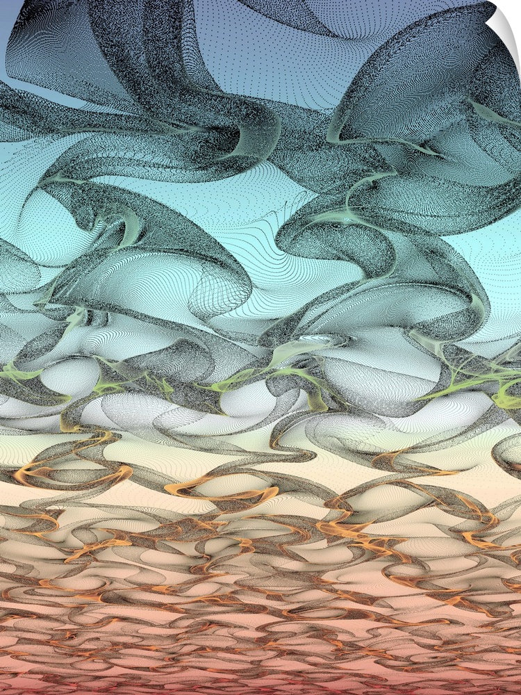 Optical pattern. Computer model of patterns formed by refraction. This is similar to the wavy pattern formed on the bottom...