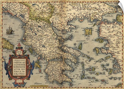 Ortelius's map of Greece, 1570