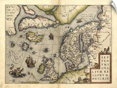 Ortelius's map of Northern Europe, 1570