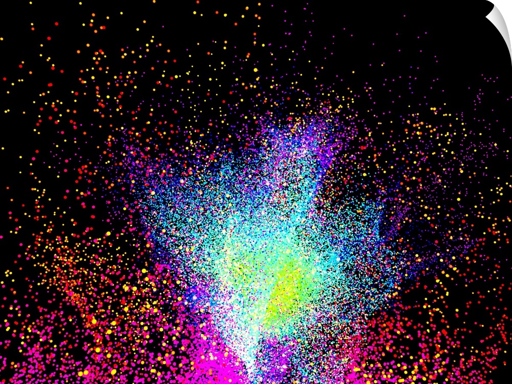 Computer artwork of a particle burst or explosion.