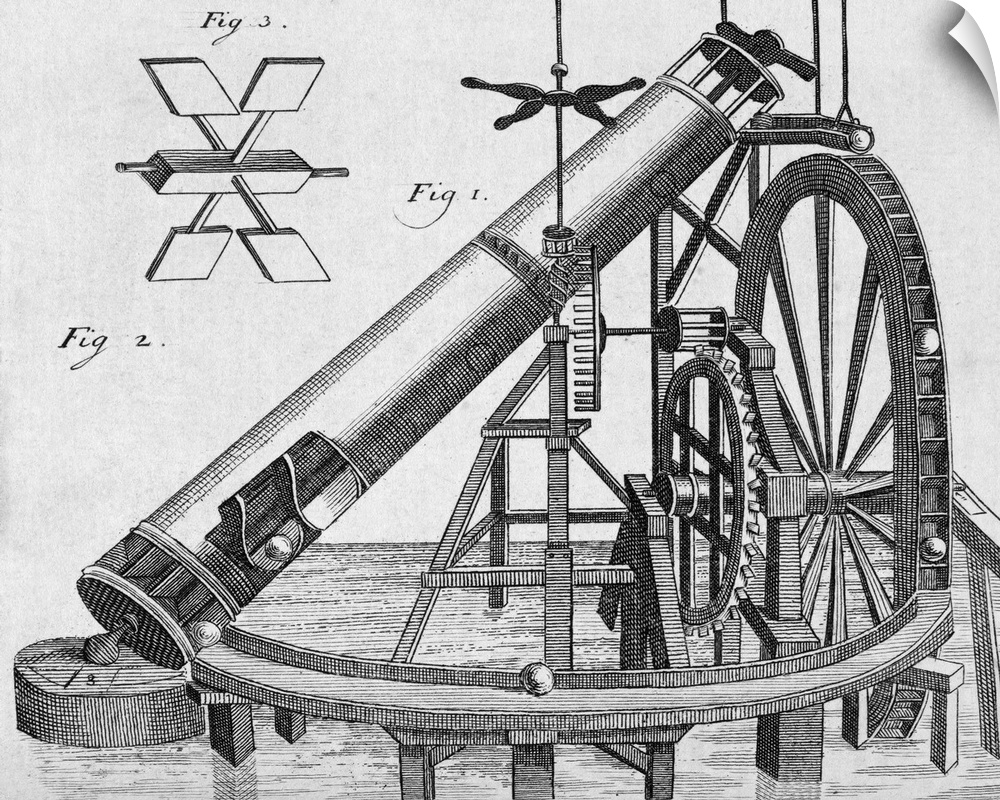 Perpetual motion machine. Engraving showing a design for a perpetual motion machine designed by Ulrich von Kranach in 1664...