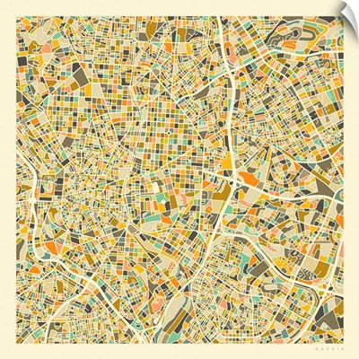 Madrid Aerial Street Map