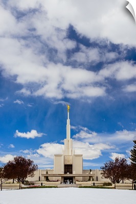 Denver Colorado Temple Front, Blue Skies, Centennial, Colorado