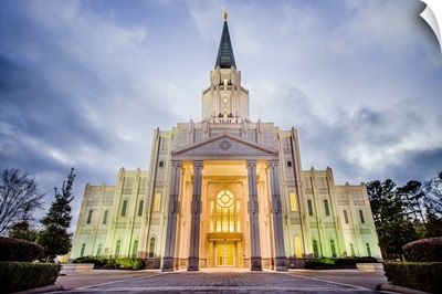 Houston Texas Temple, Lights in the Evening, Spring, Texas