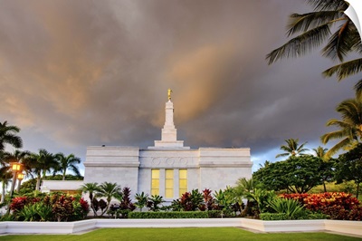 Kona Hawaii Temple, Sunset, Kailua, Hawaii