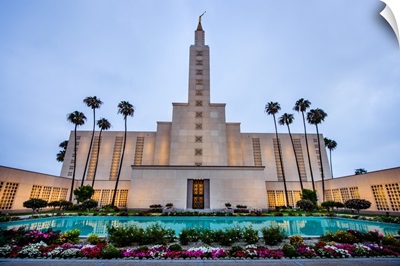 Los Angeles California Temple, Palm Trees and Garden, Los Angeles, California