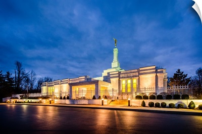 Louisville Kentucky Temple at Twilight, Crestwood, Kentucky