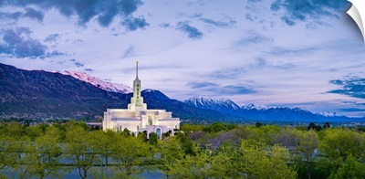 Mount Timpanogos Utah Temple Lit Up, American Fork, Utah