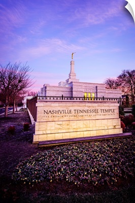 Nashville Tennessee Temple Sign at Sunrise, Franklin, Tennessee
