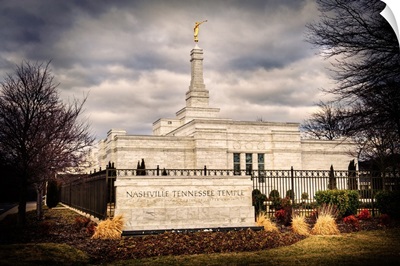 Nashville Tennessee Temple with Sign, Franklin, Tennessee