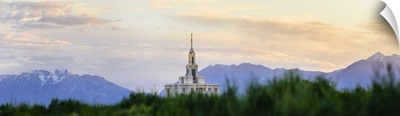 Panorama of Payson Utah Temple and the Mountains, Payson, Utah