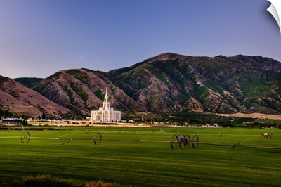 Payson Utah Temple, Mountains and Farmland, Payson, Utah
