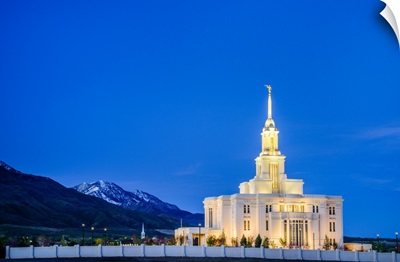 Payson Utah Temple, Sunrise and Mountain, Payson, Utah