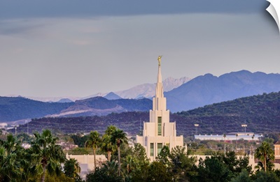 Phoenix Arizona Temple, Spire Against the Mountains, Glendale, Arizona