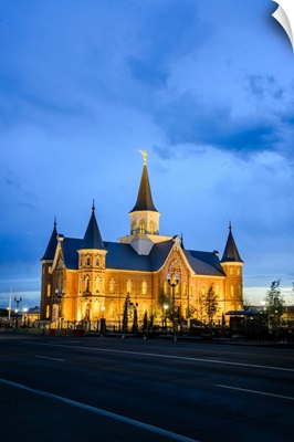 Provo City Center Temple, Road at Night, Provo, Utah