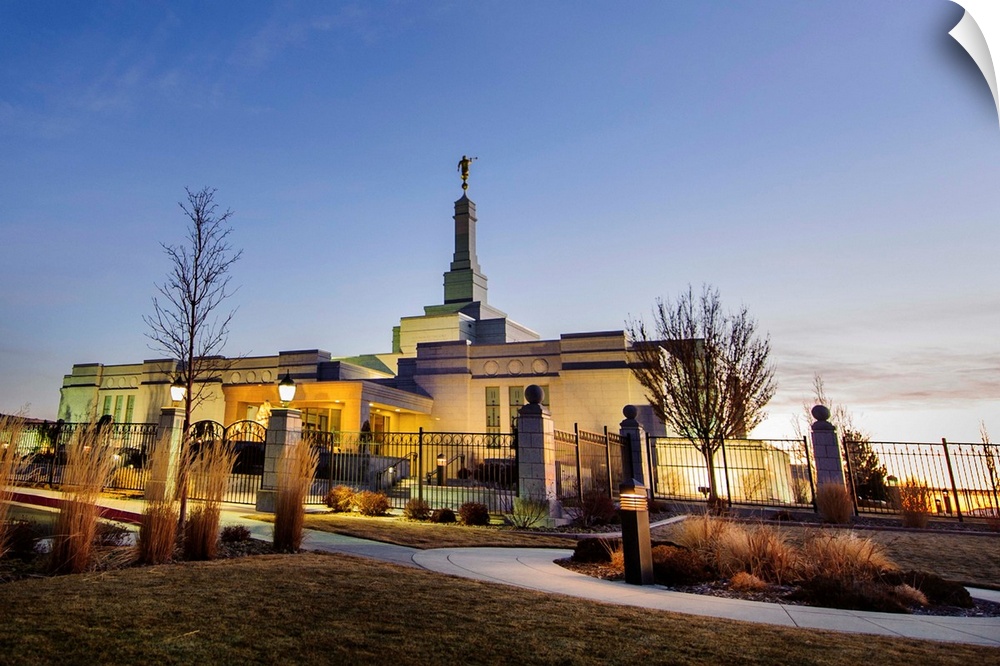 The Reno Nevada Temple is the 81st operating temple and it's stunning gray exterior is contrasted with a gold statue of th...