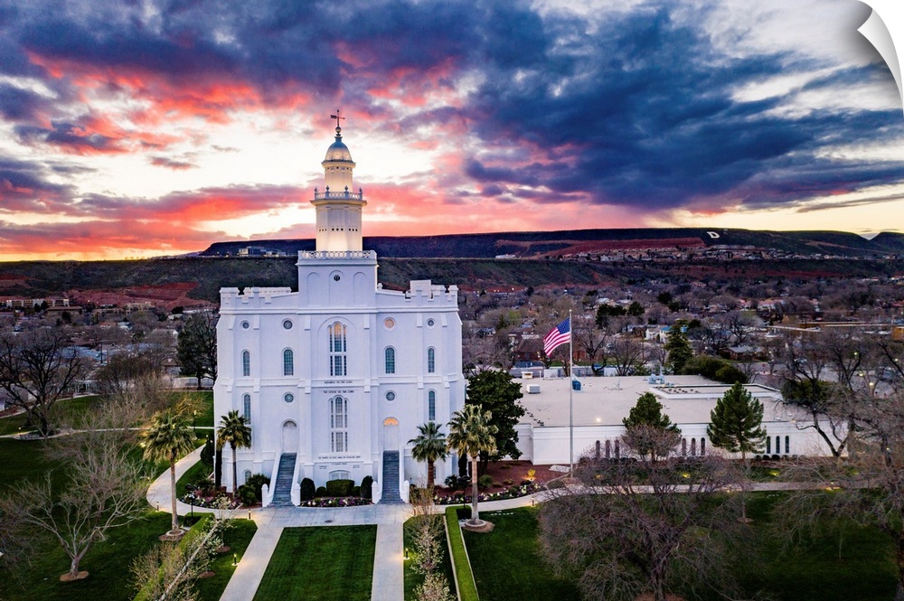 Saint George Utah Temple, Sunset, St. George, Utah