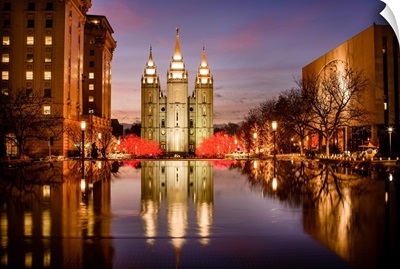 Salt Lake Temple, Christmas Reflections, Salt Lake City, Utah