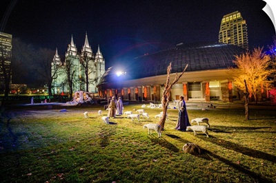 Salt Lake Temple, Nativity at Night, Salt Lake City, Utah