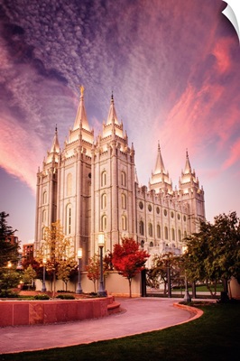 Salt Lake Temple, Pink Sunrise, Salt Lake City, Utah