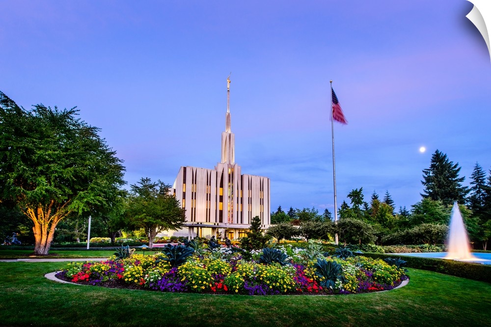 The Seattle Washington temple is located in Bellevue, Washington. The temple grounds encompass more than 23 lush acres. A ...