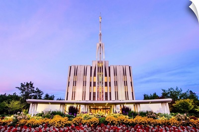 Seattle Washington Temple, Flowers at Twilight, Bellevue, Washington