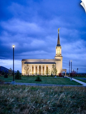 Star Valley Temple, Dusk, Afton, Wyoming