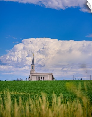 Star Valley Wyoming Temple, Field and Clouds, Afton, Wyoming